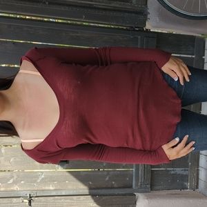 We The Free Scoop-Neck Longsleeve Textured Layering Top, M